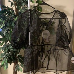 BooHoo Organza Peplum Top